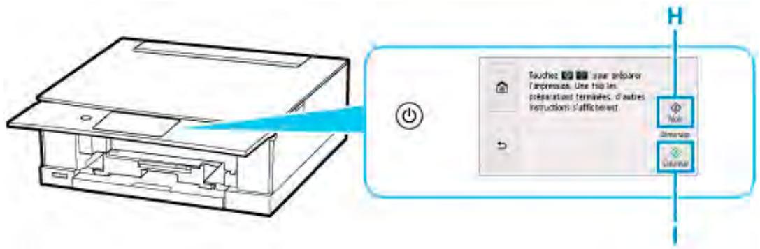 CANON PIXMA TS5851 - Touchez noir (h) ou couleur (i). - 1