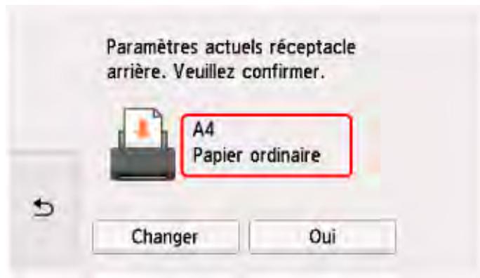 CANON PIXMA TS5851 - Après le chargement du papier : - 2