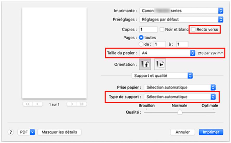 CANON PIXMA TS5851 - Vérifiez les réglages d'impression - 1