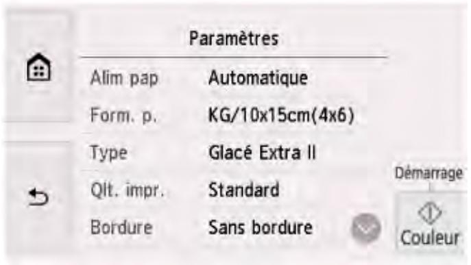 CANON PIXMA TS5851 - Écran paramètres impression - 1