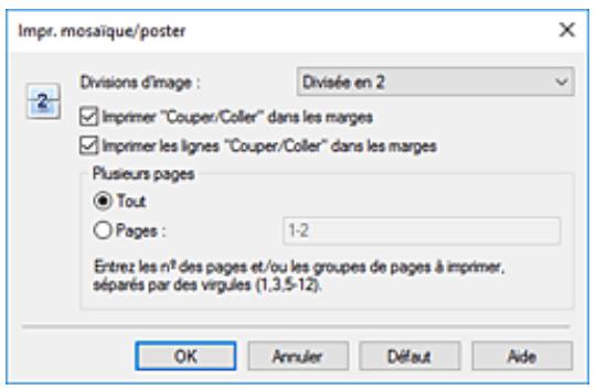 CANON PIXMA TS5851 - Configuration de l'impression mosaïque/poster - 2