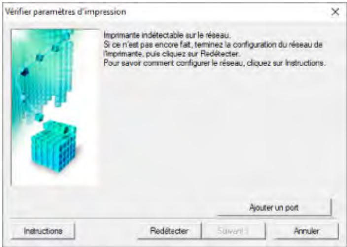 CANON PIXMA TS5851 - Impossible de détecter l'imprimante sur l'écran vérifier paramètres d'impression pendant de la configuration (windows) - 1