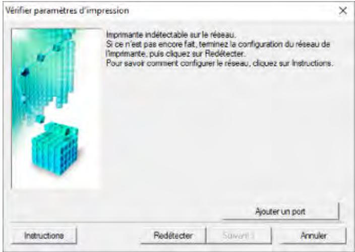 CANON PIXMA TS5851 - Impossible de détecter l'imprimante sur l'écran vérifier paramètres d'impression pendant de la configuration (windows) - 1