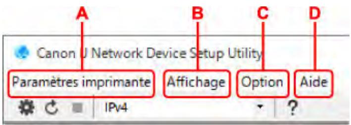 CANON PIXMA TS5851 - Menu de l'écran canon IJ network device setup utility - 1