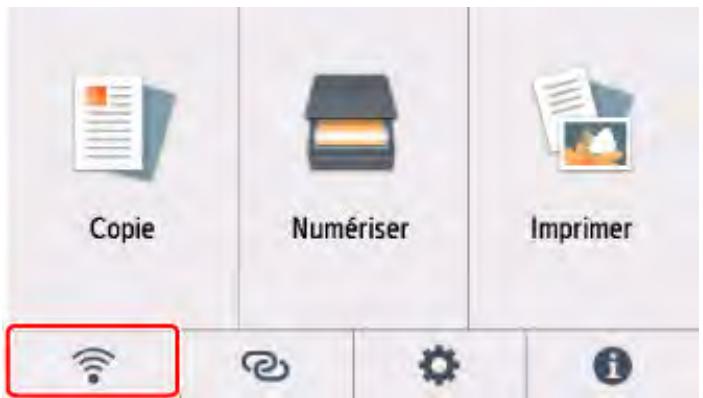 CANON PIXMA TS5851 - Impossible de détecter l'imprimante sur l'écran vérifier paramètres d'impressionpendant la configuration du wi-fi (windows) - vérification des paramètres wi-fi de l'imprimante - 2