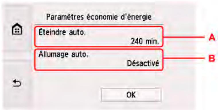 CANON PIXMA TS5851 - Utilisation de la fonction économique d'énergie - 2
