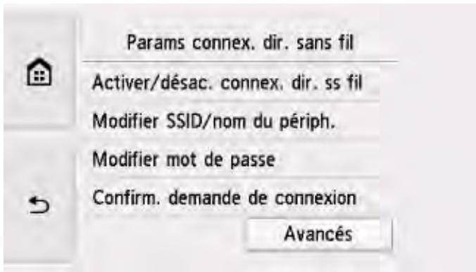CANON PIXMA TS5851 - Sélectionnez connexion directe sans fil. - 1
