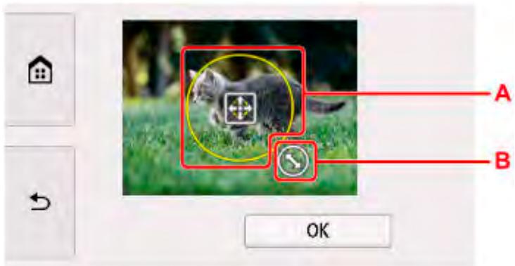 CANON PIXMA TS5851 - Spécifiez la zone spécifique avec rognage et sélectionnez OK. - 1