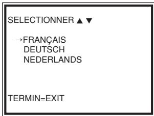 SELECTIONNER ▲ ▼ →FRANÇAIS DEUTSCH NEDERLANDS TERMIN=EXIT