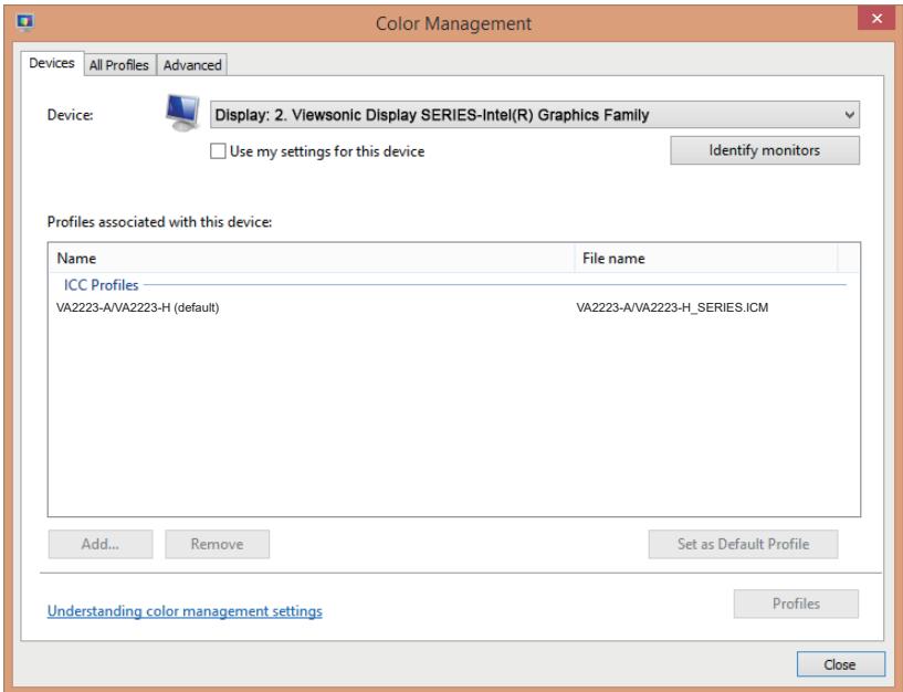 VIEWSONIC VA2225-H - 2-6. Installation du pilote (Configuration Windows 10) - 1