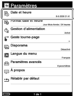 SONY LIVNU PR300 RED - Dans le menu « Paramètres », Sélectionnez l'options de réglage que vous souhaïez modifier. - 1