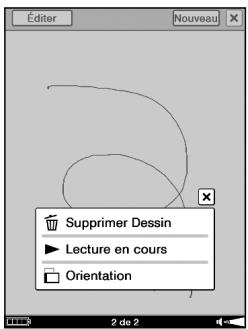 SONY LIVNU PR300 RED - Menu d'options des visualiseurs de dessins et de textes - 1