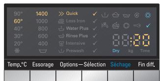 SIEMENS WD14H461FF - Champ d'affichage / touches d'option / fonctions supplémentaires - 2