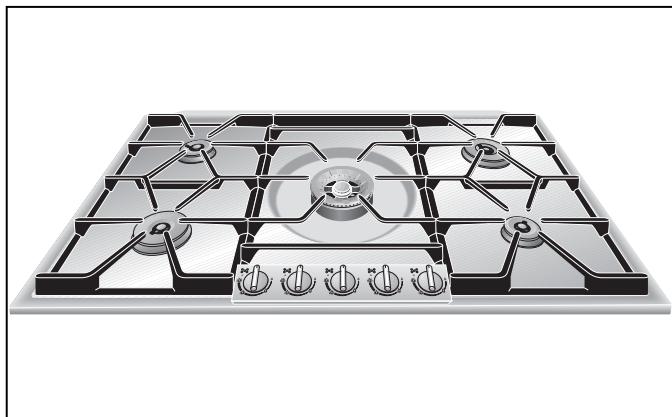 GAGGENAU KG 291-120 F - Grande table de cuisson à gaz en inox : l'alliance de la puissance et du plaisir de cuisine. - 1