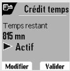 SAGEM D80V - Définir la durée de crédit temps - 3