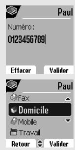 SAGEM D80V - Entrer un numéro dans le répertoire - 3