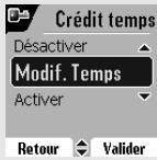 SAGEM D80V - Définir la durée de crédit temps - 5