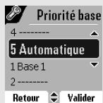 SAGEM D80V - Modifier la priorité de la base - 5