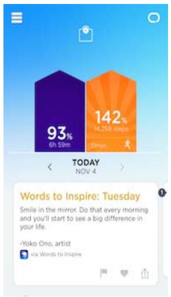 JAWBONE UP24LORANGE - Écran d'accueil & suivi d'activité - 1