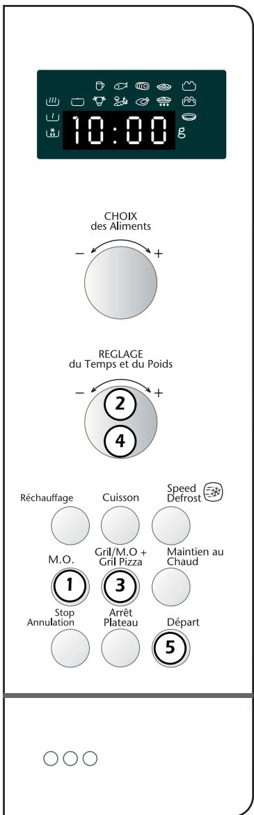 SAUTER SME630BF1 - Exemple : enchaînement d'une décongélation de 5 minutes suivie d'une programmation micro-ondes de 5 minutes. - 5
