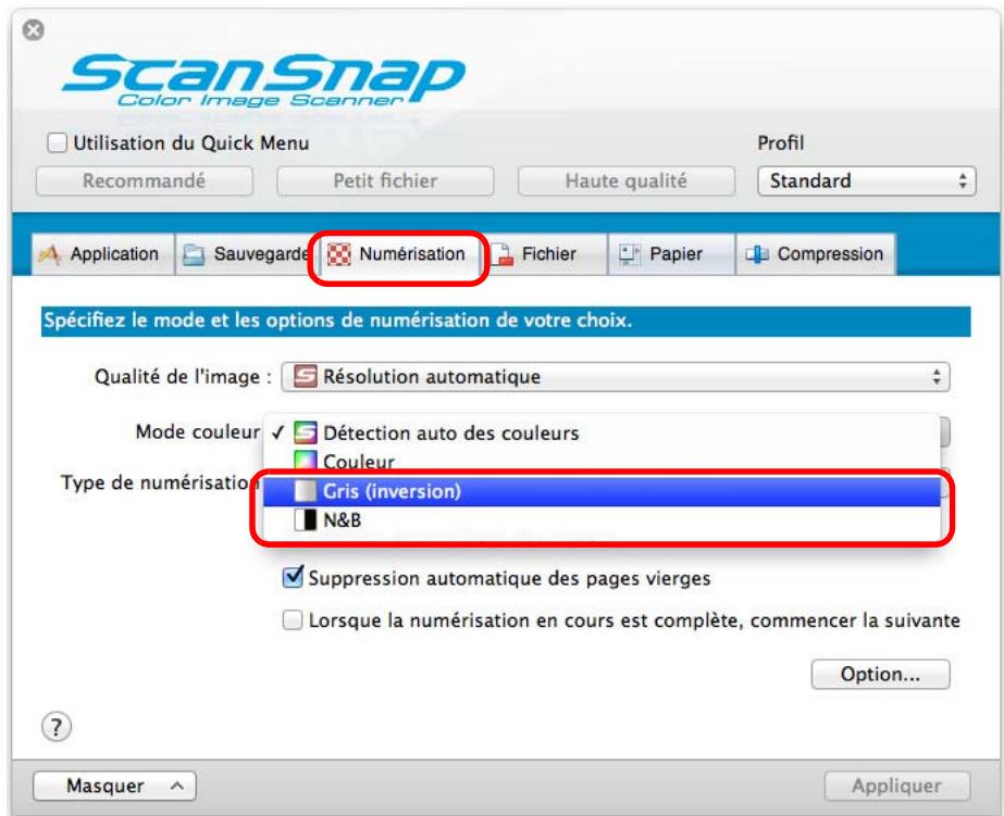 FUJIFILM SCAN SNAP IX500 - Sélectionnez paramètres dans le menu de scansnap manager. - 1