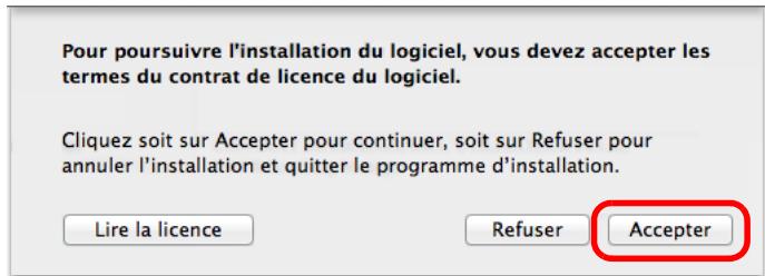 FUJIFILM SCAN SNAP IX500 - Pour accepter les termes du contrat de licence, cliquez sur le bouton accepter. - 1