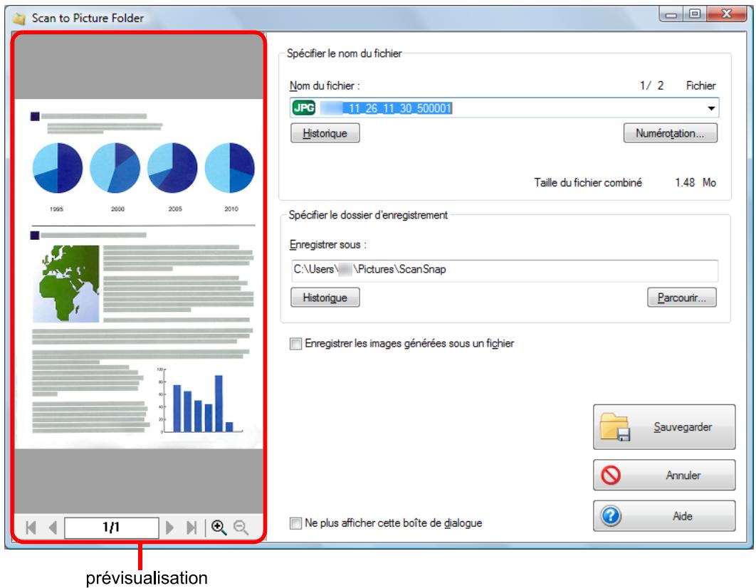 FUJIFILM SCAN SNAP IX500 - Confirmez l'image numérique dans le volet de prévisualisation. - 1