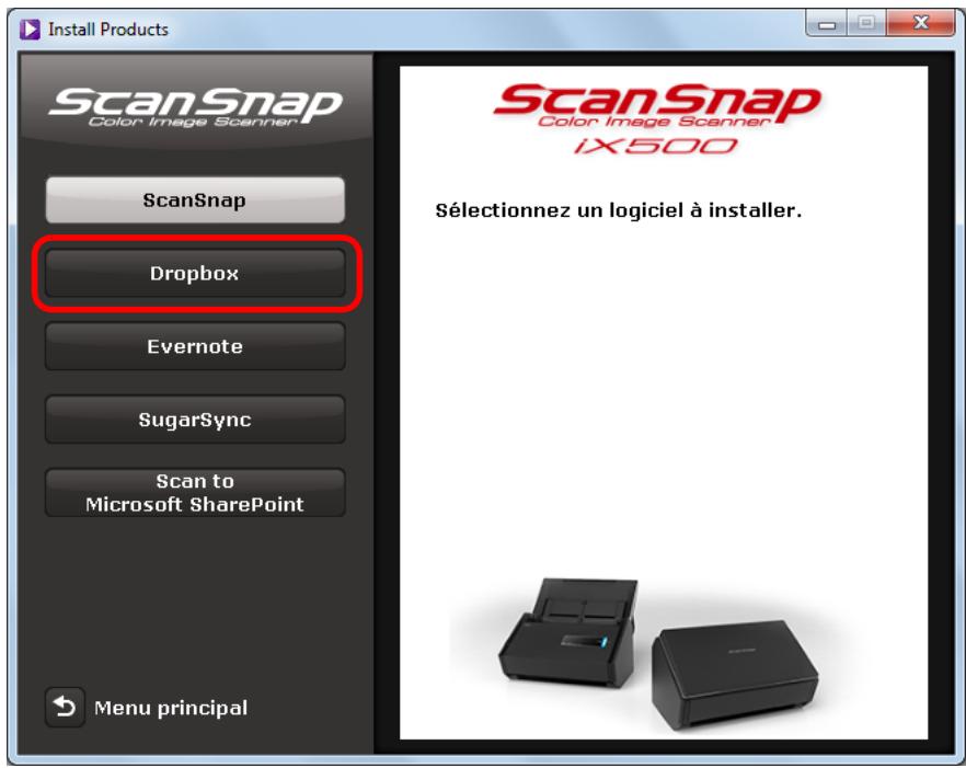 FUJIFILM SCAN SNAP IX500 - Cliquez sur le bouton dropbox. - 1