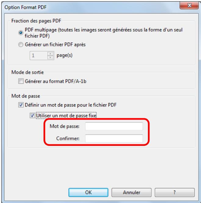FUJIFILM SCAN SNAP IX500 - Cochez la case utilisation d'un mot de passe fixe. - 2