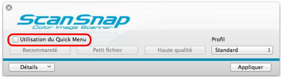 FUJIFILM SCAN SNAP IX500 - Sélectionnez paramètres dans le menu de scansnap manager. - 1