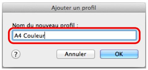 FUJIFILM SCAN SNAP IX500 - Nommez le profil puis cliquez sur le bouton OK. - 1