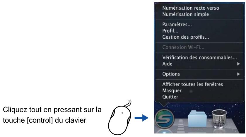 FUJIFILM SCAN SNAP IX500 - Menu scansnap manager (mac OS) - 1
