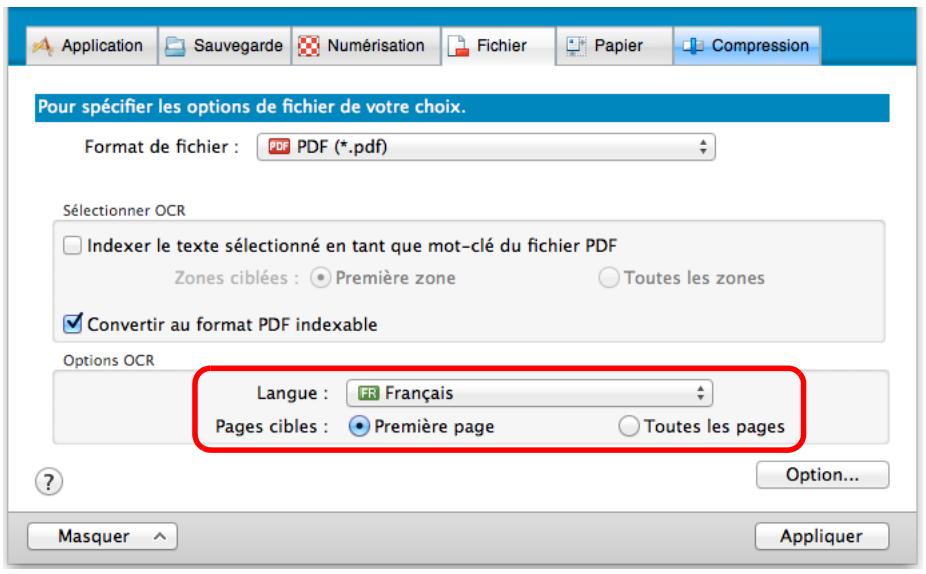 FUJIFILM SCAN SNAP IX500 - Définissez l'option de reconnaissance textuelle. - 1