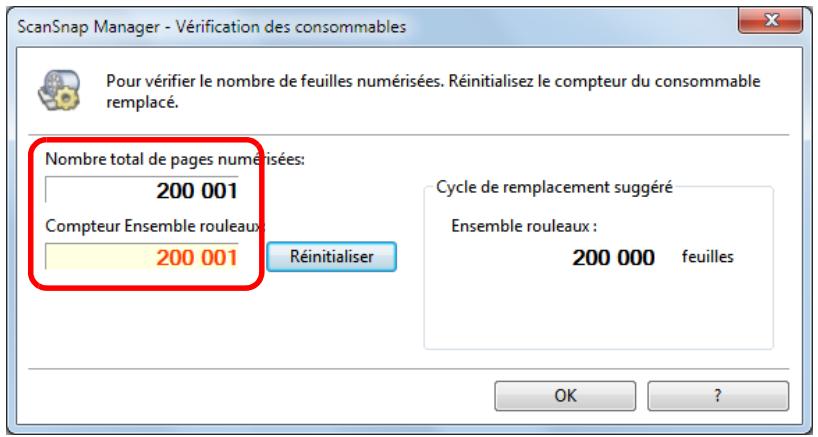 FUJIFILM SCAN SNAP IX500 - Vérifiez le nombre d'utilisations de chaque consommable. - 1