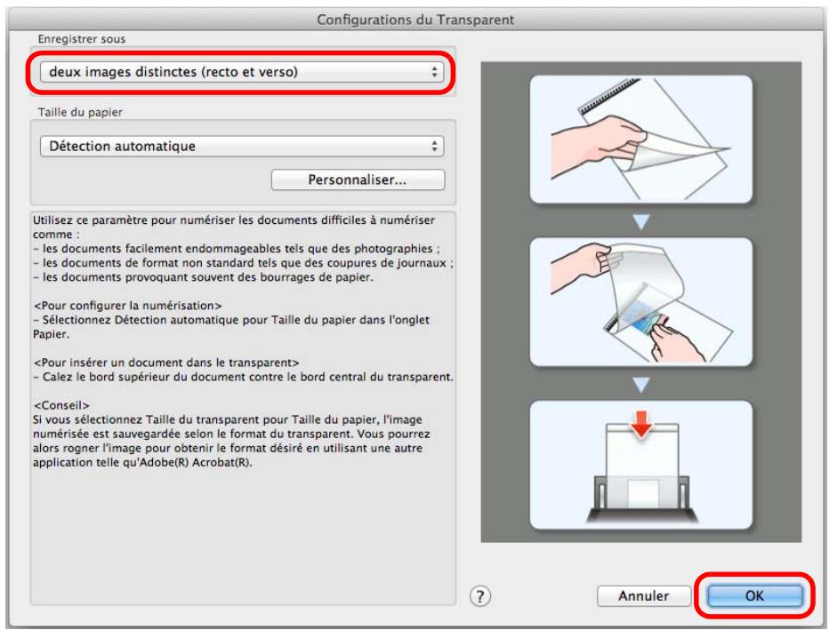 FUJIFILM SCAN SNAP IX500 - Sélectionnez deux images distinctes (recto et verso) dans enregistrer sous puis cliquez sur le bouton OK. - 1