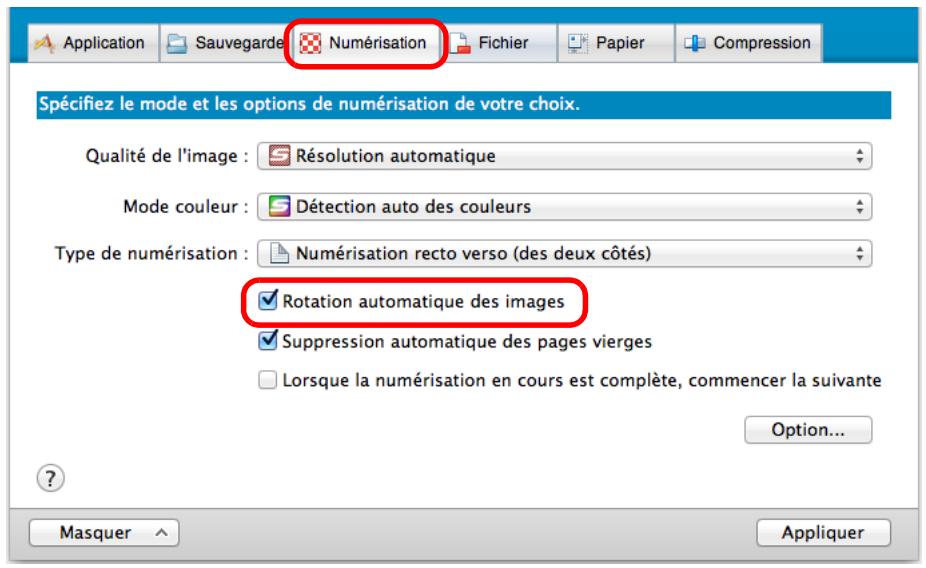 FUJIFILM SCAN SNAP IX500 - Sélectionnez paramètres dans le menu de scansnap manager. - 1