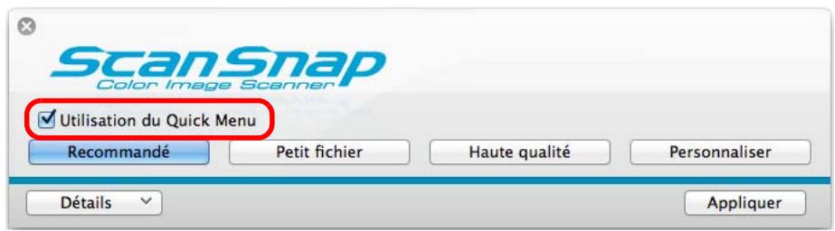 FUJIFILM SCAN SNAP IX500 - Sélectionnez paramètres dans le menu de scansnap manager. - 1
