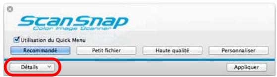 FUJIFILM SCAN SNAP IX500 - Cliquez sur le bouton détails pour passer en mode d'affichage détaillé. - 1