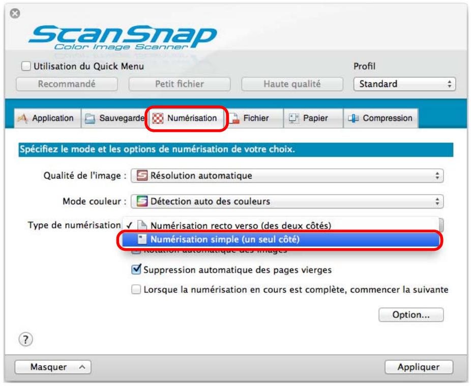 FUJIFILM SCAN SNAP IX500 - Sélectionnez paramètres dans le menu de scansnap manager. - 1