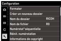 RICOH PHOTONUM.COMPACTGR II STREET EDITION - Lors du changement de type de menu, appuyez deux fois sur, puis utilisez pour sélectionner un type. - 1