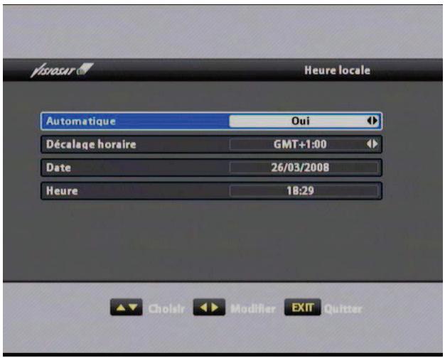 VISIOSAT TVS 7600 TNTSAT - V.2. a réglage de l'heure locale - 1