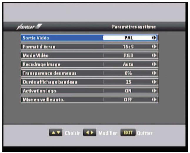 VISIOSAT TVS 7600 TNTSAT - V.4.1 paramètres système - 2