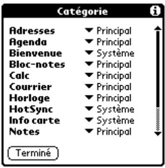 PALM m500 - Pour classer une application : - 1