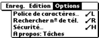 PALM m500 - Menu options - 1