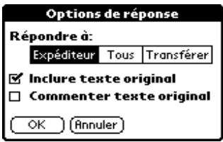 PALM m500 - Pour répondre à un message électronique : - 1