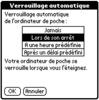 PALM m500 - Pour verrouiller votre ordinateur de poche lorsque vous l'éteignez : - 1