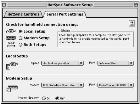 PALM m500 - Pour configurer hotsync manager pour communiquer par infrarouge sur un macintosh : - 1