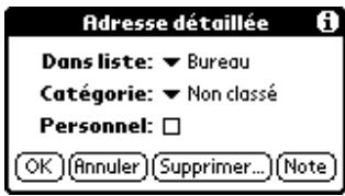 PALM m500 - Pour ouvrir la boîte de dialogue adresse détaillée : - 1