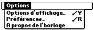 PALM m500 - Menu de l'horloge - 1