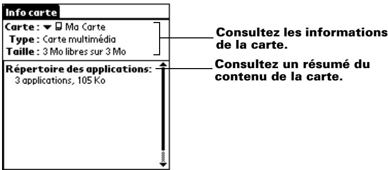 PALM m500 - Consultation des informations d'une carte - 1